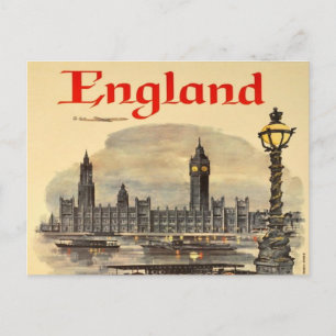 London England Vintage Retro Tourismus Big Ben Postkarte