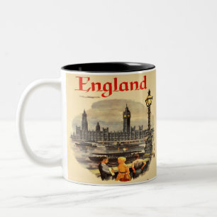 London England Vintage Stil Big Ben Zweifarbige Tasse