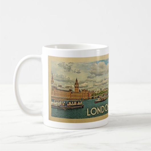 London England Vintage Travel Kaffeetasse (Links)