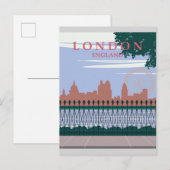 London England Vintage Travel Poster Postkarte (Vorne/Hinten)