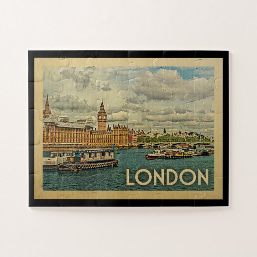 London England Vintage Travel Puzzle (Horizontal)