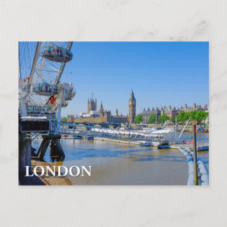 London Eye and Houses of Parliament Postcard Postkarte