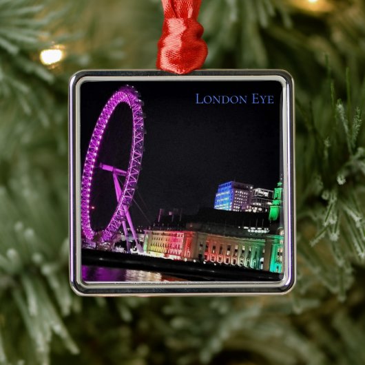 London Eye at Night Ornament Aus Metall (Baum)