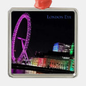 London Eye at Night Ornament Aus Metall (Vorne)