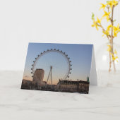 London Eye at Sunset Blank Greeting Card Karte (Gelbe Blume)