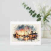 London Eye at Sunset,  Postkarte (Stehend Vorderseite)