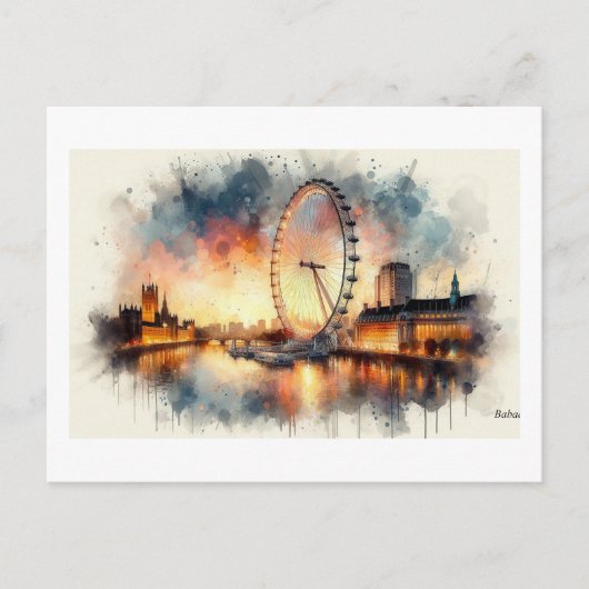 London Eye at Sunset,  Postkarte (Vorderseite)