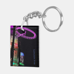 London Eye bei Nacht Acryl-Schlüsselanhänger Schlüsselanhänger