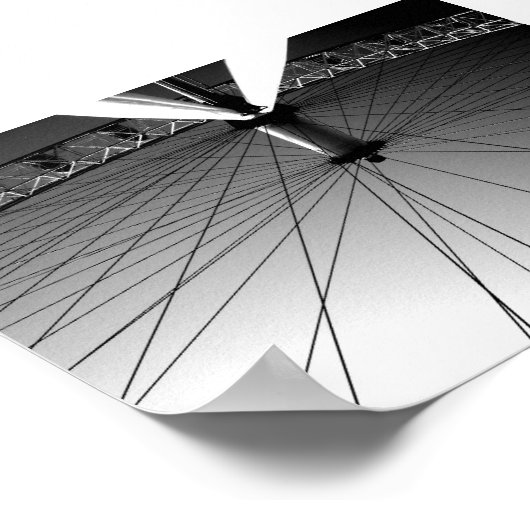 London Eye Black and White Poster (Ecke)
