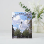 London Eye Blue Sky Clouds Postcard Postkarte (Stehend Vorderseite)