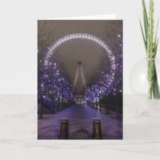 London eye by night card feiertagskarte
