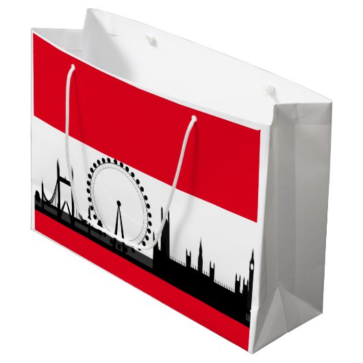 London Eye City Ferris Wheel England Gift Bag Große Geschenktüte (Vorderseite Schrägansicht)
