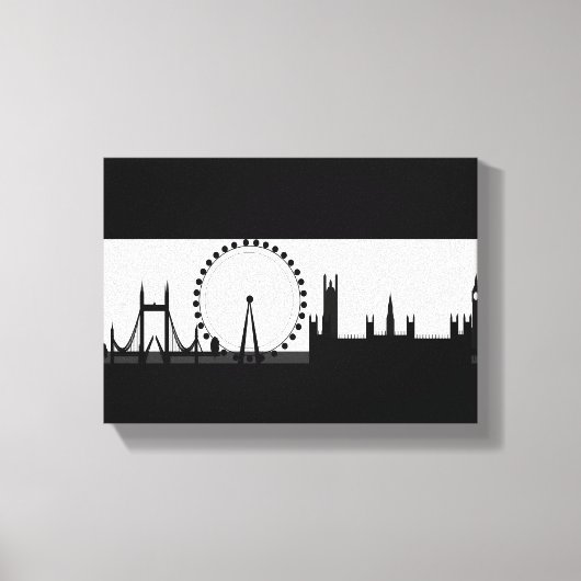 London Eye City Skyline Black & White Canvas Print Leinwanddruck (Vorderseite)