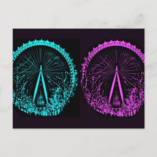 London Eye Collage Postkarte (Vorderseite)