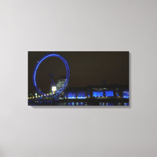 London Eye in der Nacht Leinwanddruck