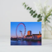 London Eye in der Nacht Postkarte (Stehend Vorderseite)
