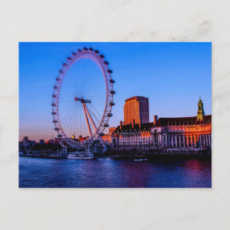 London Eye in der Nacht Postkarte
