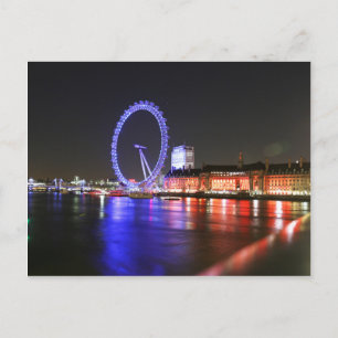 London Eye in der Nacht Postkarte