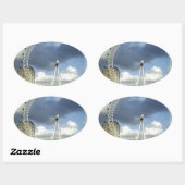 London Eye Ovaler Aufkleber (Blatt)