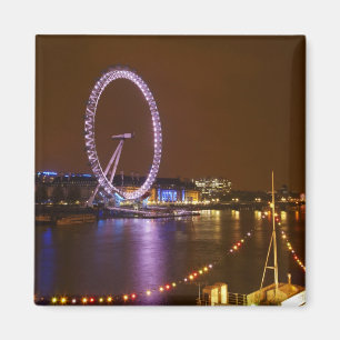 London Eye, River Thames und Lichter von Magnet