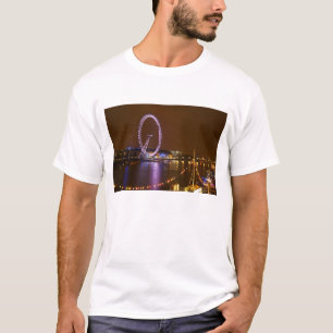 London Eye, River Thames und Lichter von T-Shirt