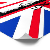 London Eye Skyline Crown Union Jack Flag Poster (Ecke)