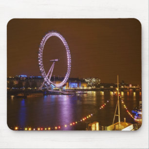 London Eye, Themse und Lichter von Mousepad