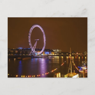 London Eye, Themse und Lichter von Postkarte