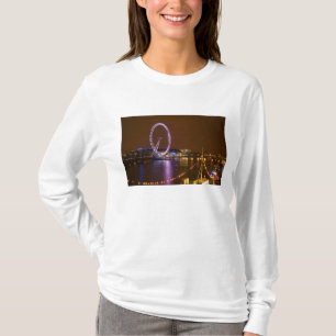 London Eye, Themse und Lichter von T-Shirt