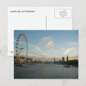 London Eye und Parlament Postkarte (Vorne/Hinten)