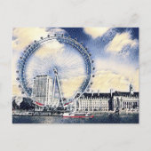 London Eye Watercolor Art Postkarte (Vorderseite)