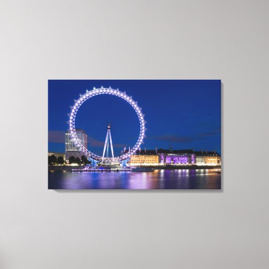 London Eye Wheel bei Nacht mit Lights Leinwand Art (Vorderseite)