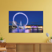 London Eye Wheel bei Nacht mit Lights Leinwand Art (Insitu (Wohnzimmer))