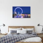 London Eye Wheel bei Nacht mit Lights Leinwand Art (Insitu (Schlafzimmer))