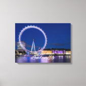 London Eye Wheel bei Nacht mit Lights Leinwand Art (Vorderseite)