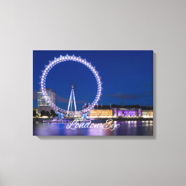 London Eye Wheel bei Nacht mit Lights Leinwand Art