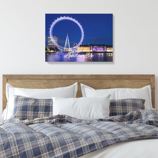 London Eye Wheel bei Nacht mit Lights Leinwand Art (Insitu (Schlafzimmer))