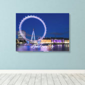 London Eye Wheel bei Nacht mit Lights Leinwand Art (Insitu (Holzboden))