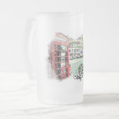 London färbte Skizze Mattglas Bierglas (Vorderseite Links)