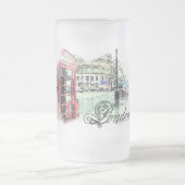 London färbte Skizze Mattglas Bierglas (Mittel)