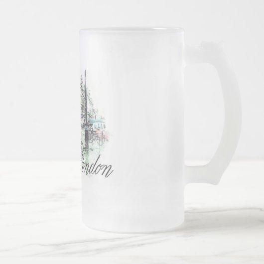 London färbte Skizze Mattglas Bierglas (Rechts)