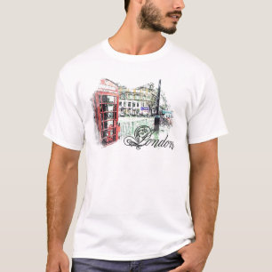 London färbte Skizze T-Shirt
