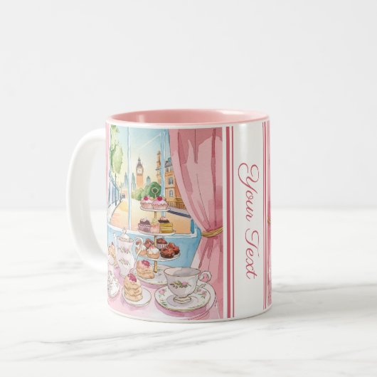 London Feinschmecker Leckereien - Cakes Coffee Sho Zweifarbige Tasse (Vorderseite Links)