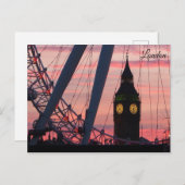 London Ferris Wheel bei Sunset Postcard Keepake Postkarte (Vorne/Hinten)