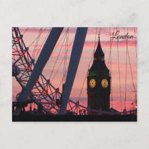 London Ferris Wheel bei Sunset Postcard Keepake Postkarte
