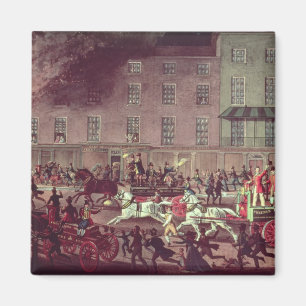 London-Feuerspritzen, graviert von R.G. Reeve Magnet
