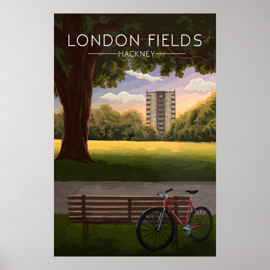 London Fields Hackney London Reiseplakat Poster (Vorne)