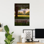 London Fields Hackney London Reiseplakat Poster (Heimbüro)