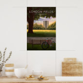 London Fields Hackney London Reiseplakat Poster (Küche)
