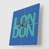 London Finance Timezone Wall Clock Quadratische Wanduhr (Winkel)